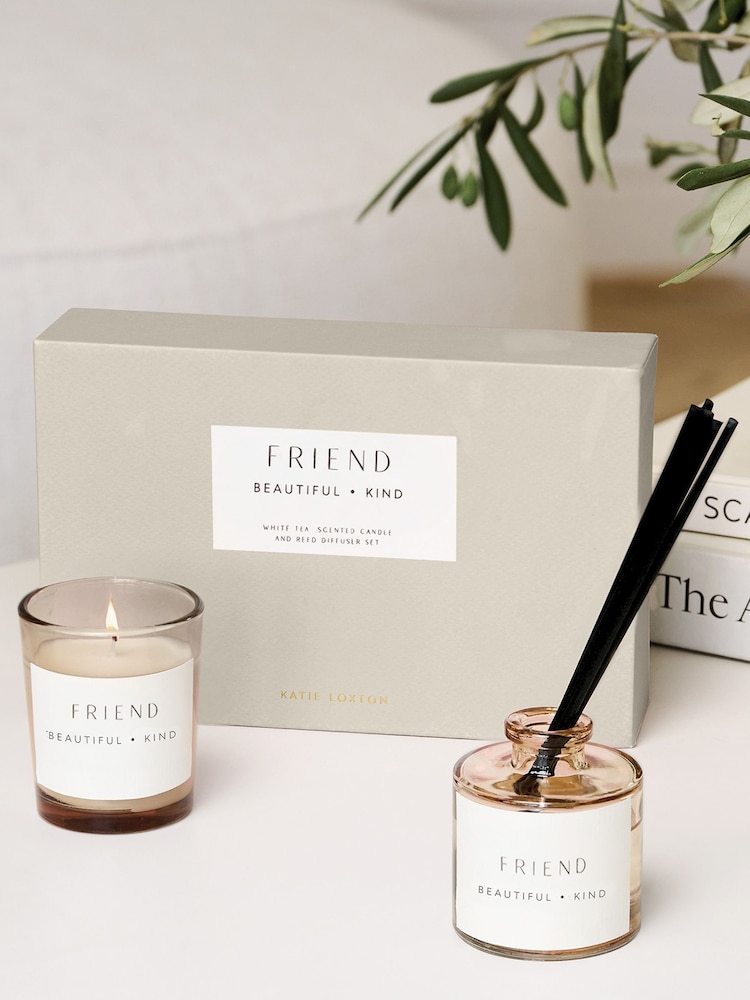 Katie Loxton Friend Mini Votive and Mini Reed Diffuser Gift Set - Image 1 of 4
