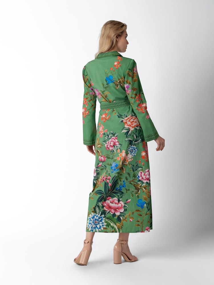 Raishma Olea Floral Pattern Tie Waist Alto Neck Dress - Imagen 2 de 3 Raishma Olea Floral Pattern Tie Waist Alto Neck Dress - Imagen 2 de 3