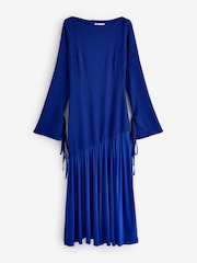 Daska Blue Meissa Maxi Dress With Long Sleeve And Textured Contrast Detail - Image 1 of 1