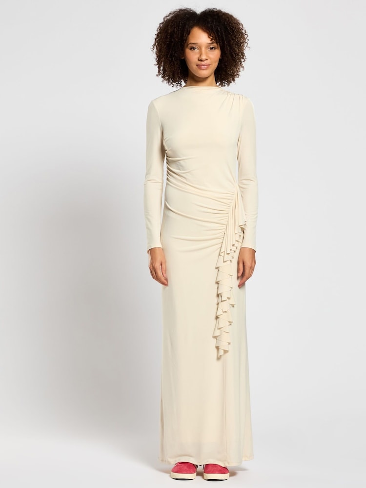 Daska Charlotte Maxi Dress With Long Sleeves And Side Frill Detail - صورة 1 من 4