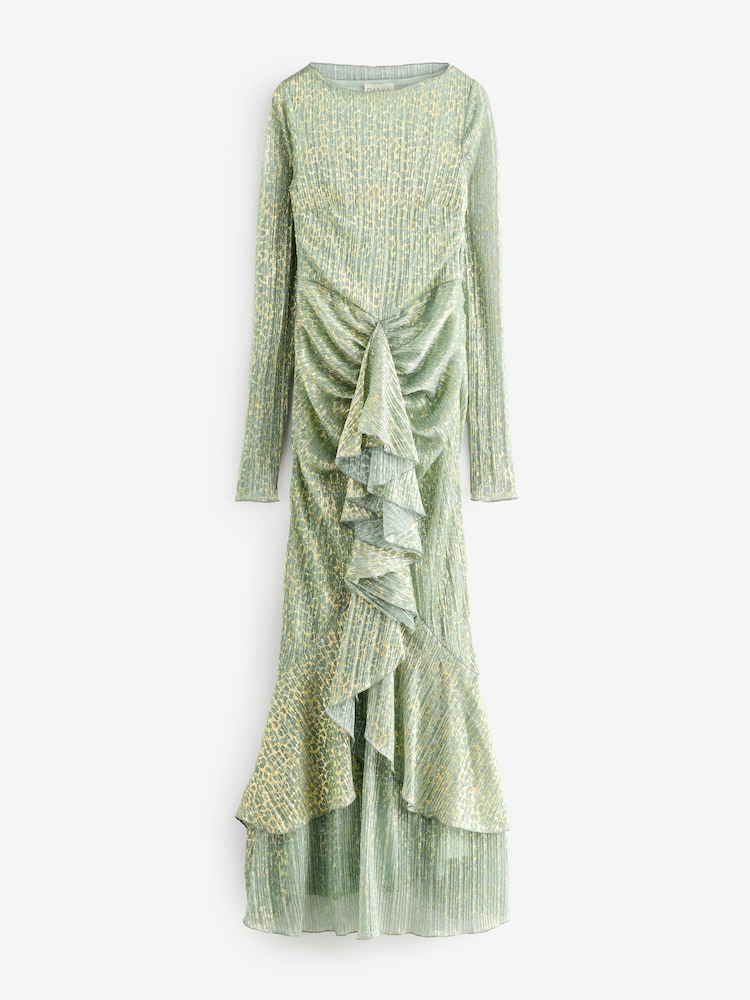 Daska Green Alya Maxi Dress With Long Sleeves And Wrapped Front Detail - Image 1 of 1 Daska Green Alya Maxi Dress With Long Sleeves And Wrapped Front Detail - Image 1 of 1