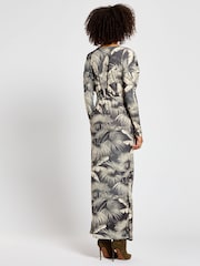 Daska Black Maxi Dress With Long Sleeves And Buckle Detail - Image 2 of 4