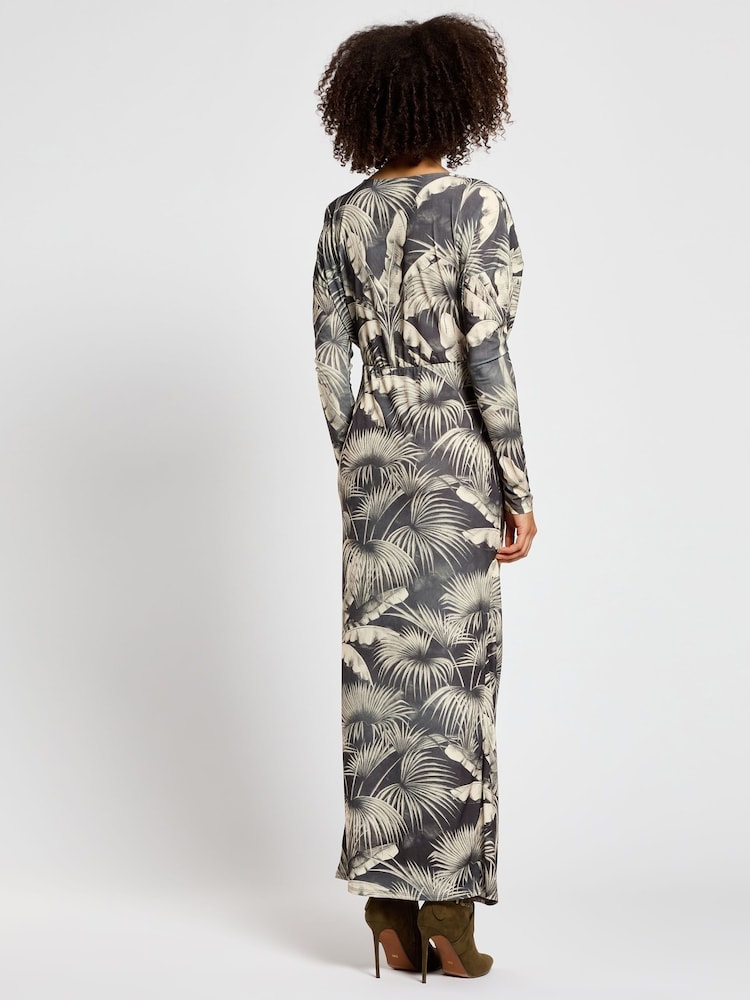 Daska Black Maxi Dress With Long Sleeves And Buckle Detail - Image 2 of 4