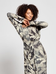 Daska Black Maxi Dress With Long Sleeves And Buckle Detail - Image 3 of 4