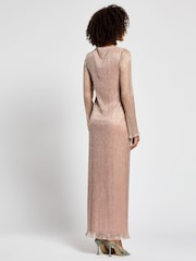 Daska Pink Capella Maxi Dress With Long Sleeves And 3D Flower Details - Image 2 of 4