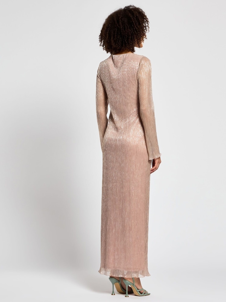 Daska Pink Capella Maxi Dress With Long Sleeves And 3D Flower Details - Image 2 of 4