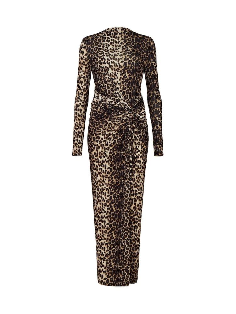 Daska Animal Print Athena Side Twist Maxi Dress With Long Sleeves - Image 4 of 4