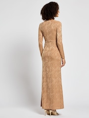 Daska Brown Eris Maxi Dress With Long Sleeves And Side Buckle Detail - Image 2 of 4