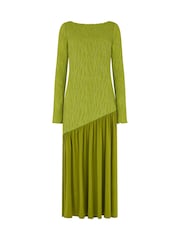 Daska Green Meissa Maxi Dress With Long Sleeve And Textured Contrast Detail - Image 4 of 4