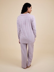 JoJo Maman Bébé Berry Maternity Gingham Pyjama Set - Image 3 of 5