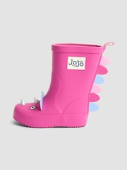 JoJo Maman Bébé Fuchsia Pink Dino Character Wellies - Image 4 of 5