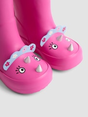 JoJo Maman Bébé Fuchsia Pink Dino Character Wellies - Image 5 of 5