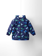أزرق - JoJo Maman Bébé Reversible Fleece Lined Jacket - صورة 1 من 8
