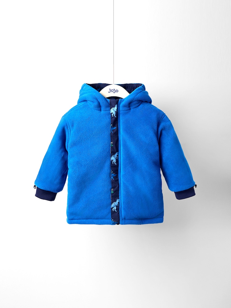 أزرق - JoJo Maman Bébé Reversible Fleece Lined Jacket - صورة 2 من 8