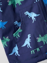 JoJo Maman Bébé Navy Dino Embroidered Reversible Jacket - Image 9 of 10