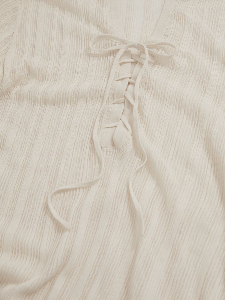 Reiss Cream Samantha Knitted Beach Cover-Up Dress - Image 6 of 6