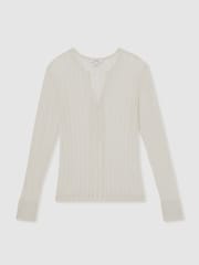 Reiss Cream Saman Knitted Beach Cover-Up Top - Image 2 of 6