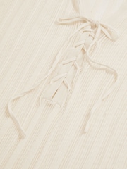 Reiss Cream Saman Knitted Beach Cover-Up Top - Image 6 of 6