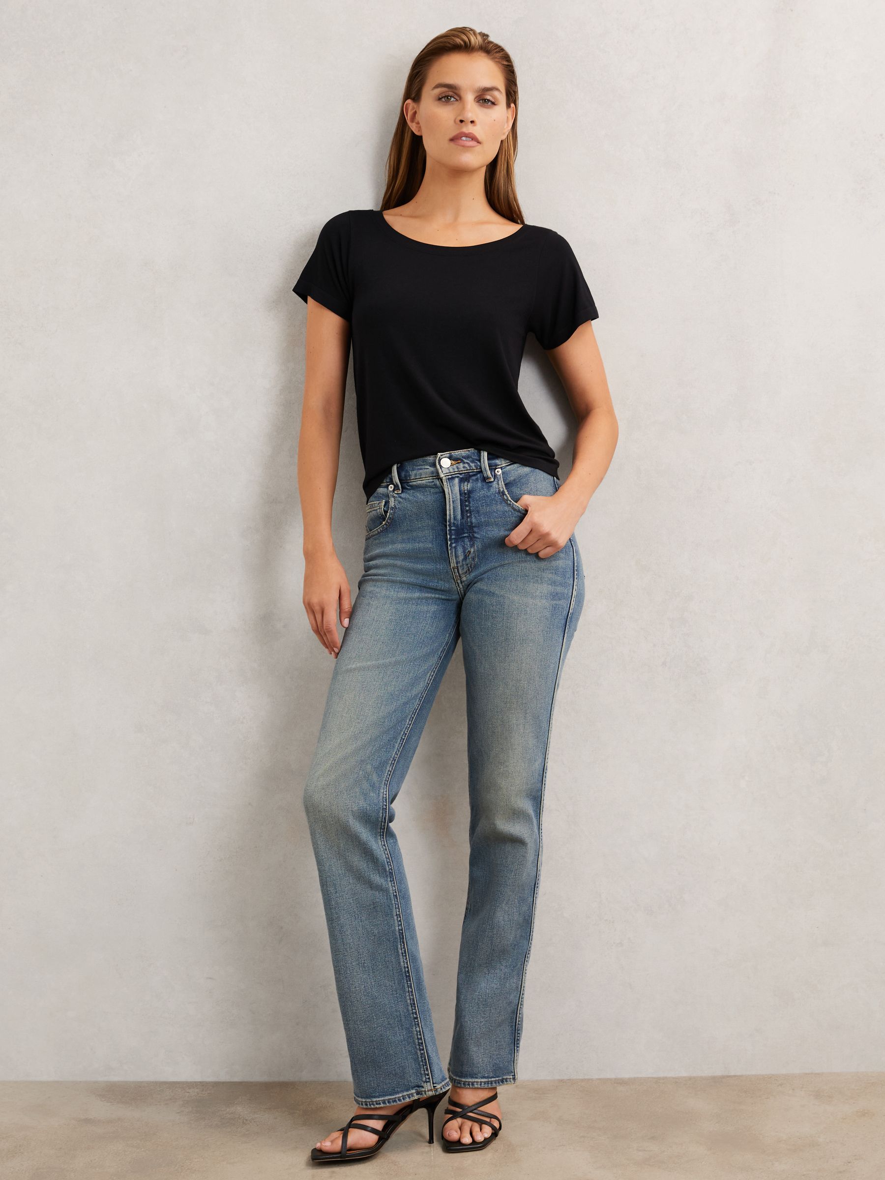 Good American Black Short Sleeve T-shirt In Black
