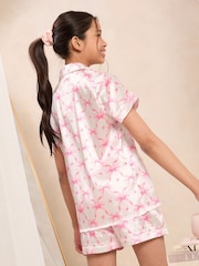 Lipsy White Bow Satin Pyjamas (5-16yrs) - Image 4 of 4