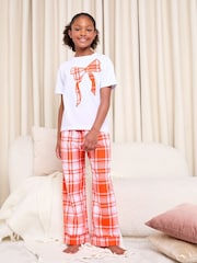 Lipsy Christmas Bow Check Pyjamas Set (5-16yrs) - Imagen 3 de 4