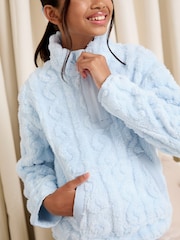 Lipsy Blue Soft Touch Cable Fleece (5-16yrs) - Image 1 of 4