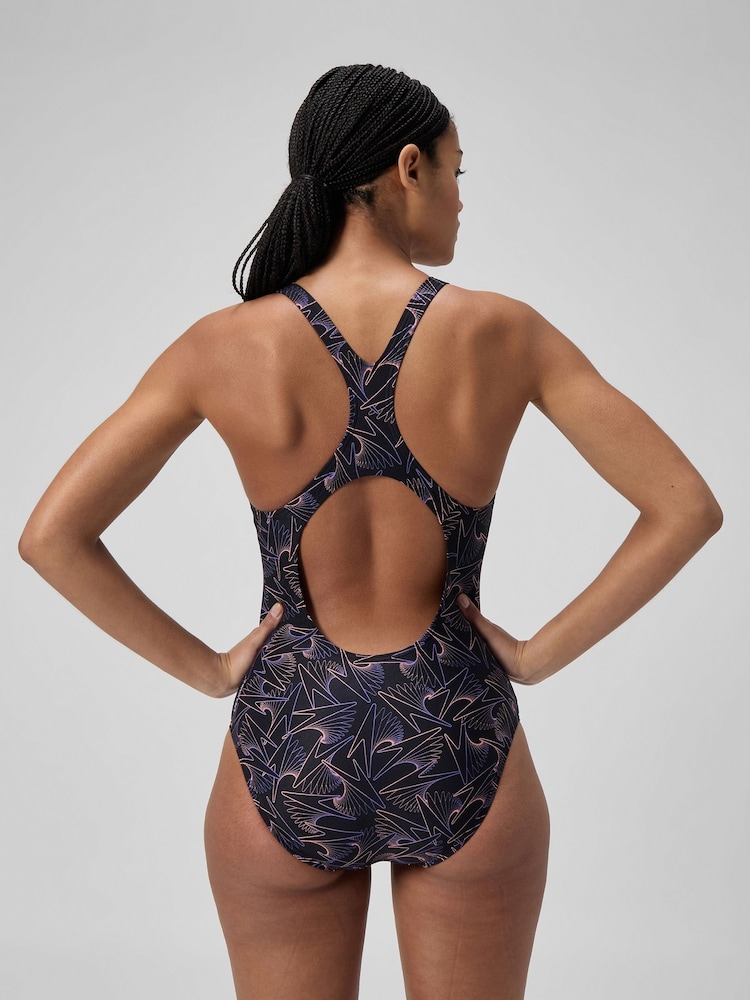 Speedo Black Speedo Womens Hyper Boom Allover Medalist Swimsuit - Image 2 of 5