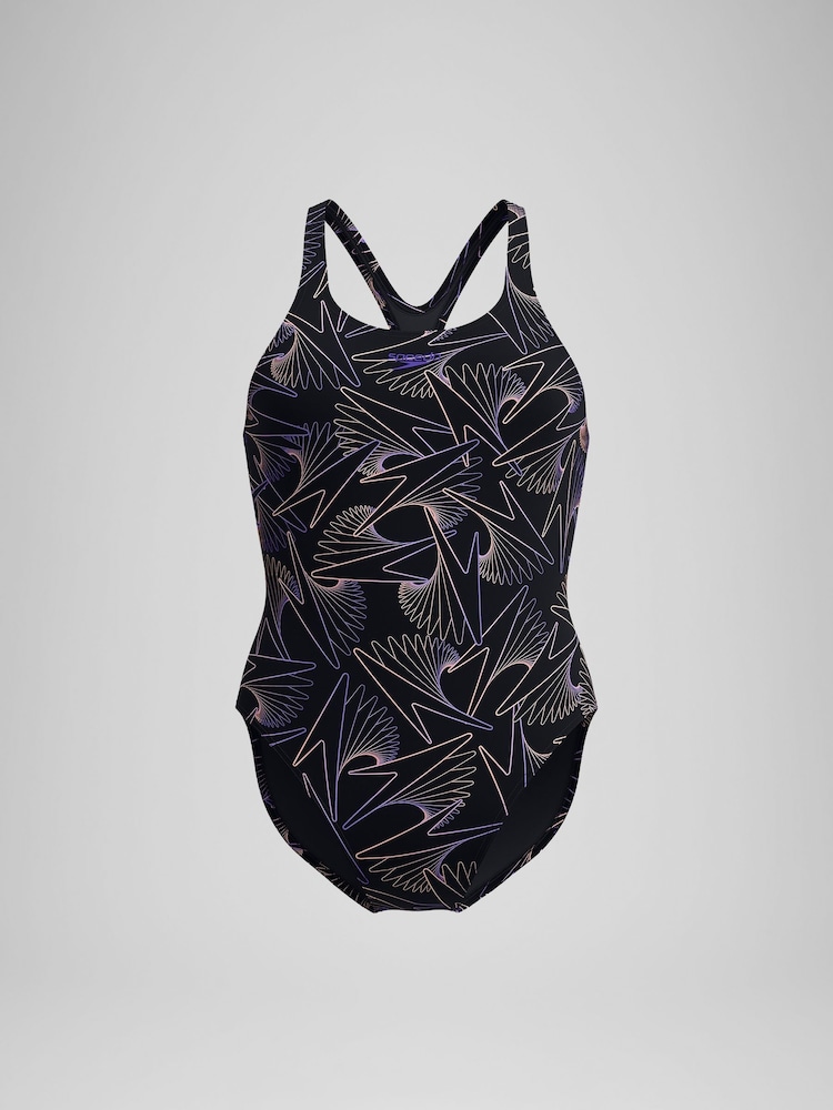 Speedo Black Speedo Womens Hyper Boom Allover Medalist Swimsuit - Image 5 of 5