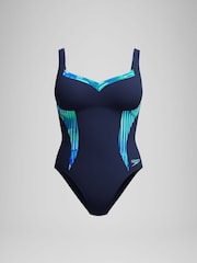 Speedo Black Speedo Womens Shaping Printed Luna Elustre 1 Piece Swimsuit - Image 6 of 6