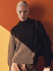 Mango Chocolate Brown Chunky Knit Sweater - Image 1 of 7