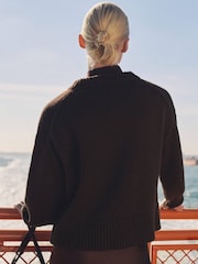 Mango Chocolate Brown Chunky Knit Sweater - Image 2 of 7