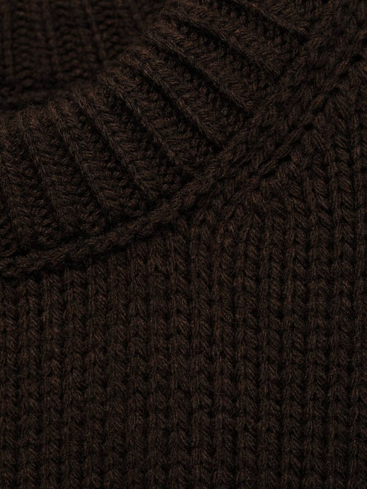 Mango Chocolate Brown Chunky Knit Sweater - Image 7 of 7 Mango Chocolate Brown Chunky Knit Sweater - Image 7 of 7