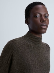 Mango Brown Soft Touch Jumper With Seam Detail - Image 4 of 6