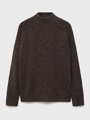 Mango Brown Soft Touch Jumper With Seam Detail - Image 5 of 6