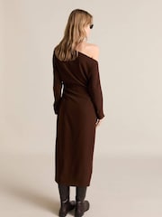 Mango Chocolate Brown Asymmetric Maxi Dress - Image 2 of 7