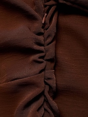 Mango Chocolate Brown Asymmetric Maxi Dress - Image 7 of 7
