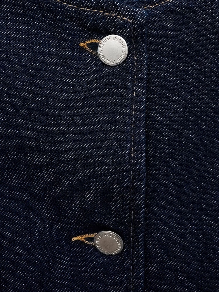 Mango Blue Rinse-Wash Denim Jacket - Image 5 of 5