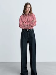 Mango Red Striped Straight Shirt - Image 2 of 6