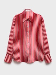 Mango Red Striped Straight Shirt - Image 5 of 6