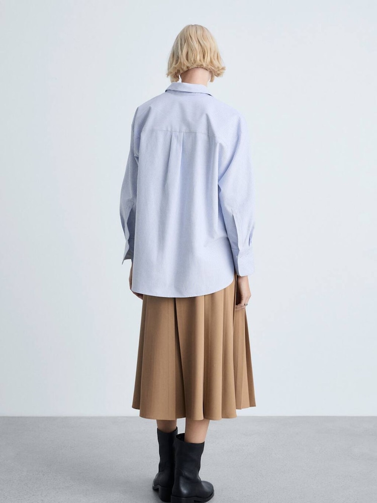 Mango Blue Striped Cotton Shirt - Image 2 of 7