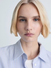 Mango Blue Striped Cotton Shirt - Image 4 of 7
