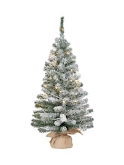 Everlands Green Imperial Pine Pre Lit Snowy 3ft Christmas Tree - Image 3 of 4
