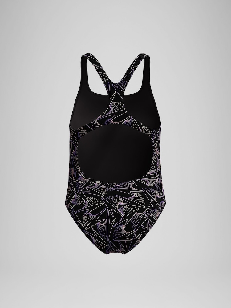 Speedo Black Girls Hyper Boom Allover Medalist Swimsuit - Image 2 of 4