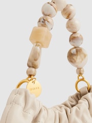 Reiss Off White Erin Leather Bead-Handle Pouch Bag - Image 5 of 5