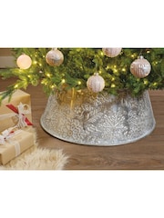 Decoris Silver Tone Snowflake Metal Tree Skirt - Image 2 of 3