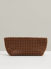 Reiss Tan Nadine Woven Clutch Bag - Image 1 of 5