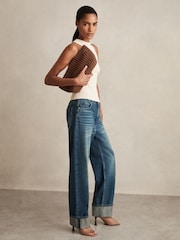 Reiss Tan Nadine Woven Clutch Bag - Image 2 of 5