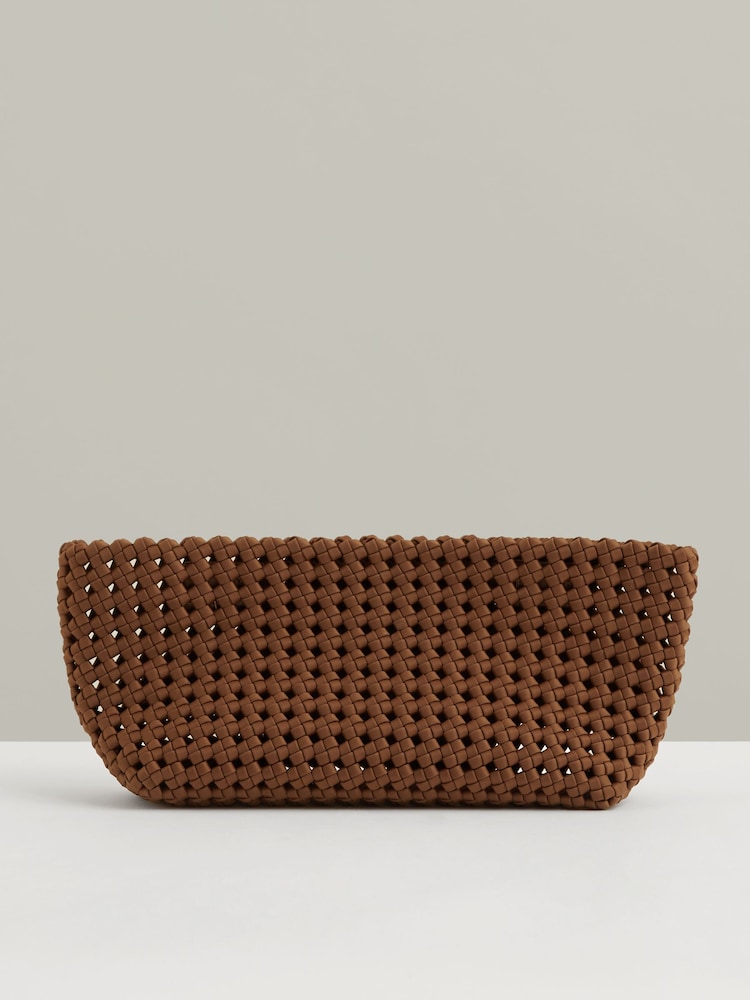 Reiss Tan Nadine Woven Clutch Bag - Image 5 of 5