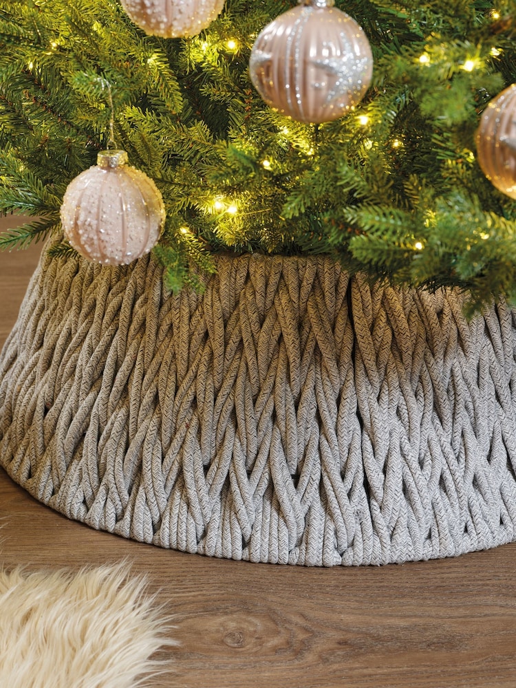 Decoris Grey Woven Christmas Tree Skirt - Image 1 of 6 Decoris Grey Woven Christmas Tree Skirt - Image 1 of 6
