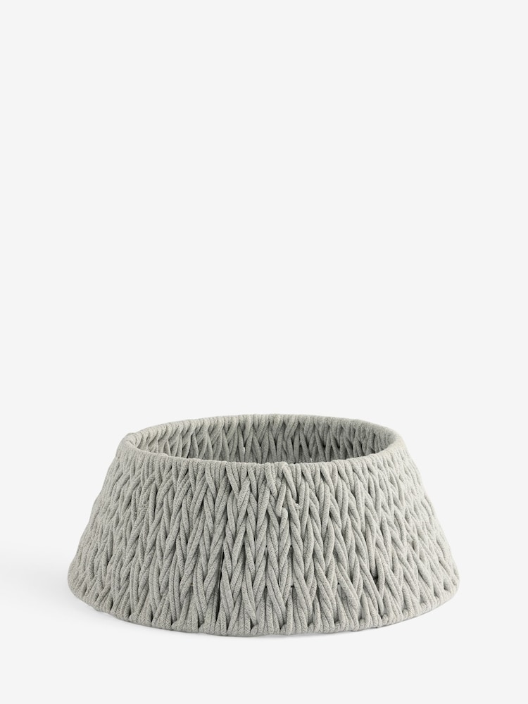 Decoris Grey Woven Christmas Tree Skirt - Image 2 of 6 Decoris Grey Woven Christmas Tree Skirt - Image 2 of 6